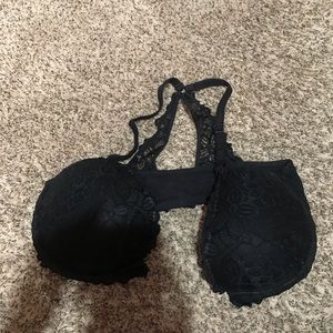 Pink Date Racerback Black Lace Bra